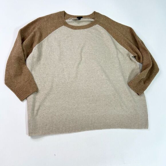 Torrid Sweater Womens 4x White Brown Heathered Ribbed Crew Neck Long Sleeve - Picture 1 of 8